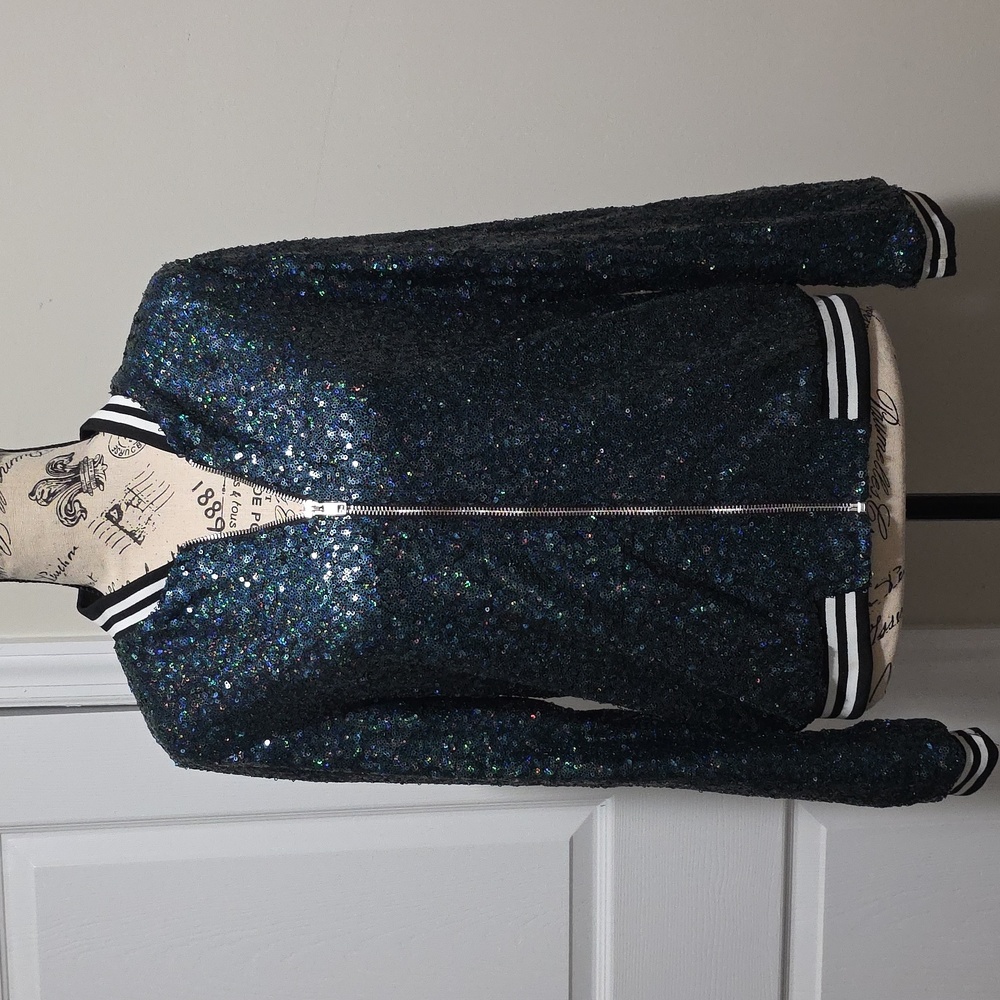 Soprano Sequin Bomber Jacket Taylor Swift Inspired Small Blue Green